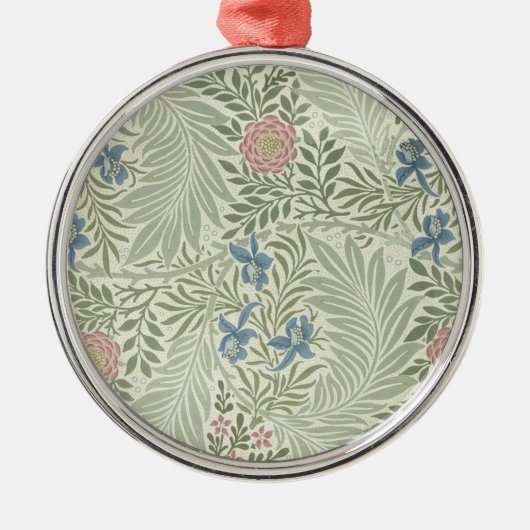 William Morris Ridderspoor Bloemig Behang Metalen Ornament (Voorkant)