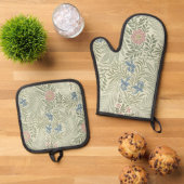 William Morris Ridderspoor Bloemig Behang Ovenwant & Pannenlap Set (Top down)