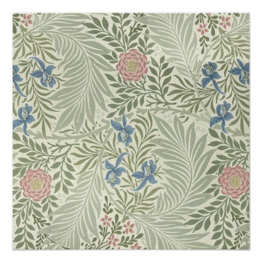 William Morris Ridderspoor Bloemig Behang Perfect Poster (Voorkant)