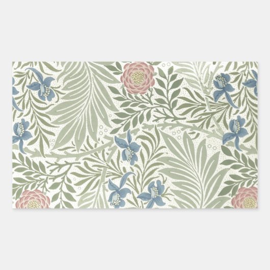 William Morris Ridderspoor Bloemig Behang Rechthoekige Sticker (Voorkant)