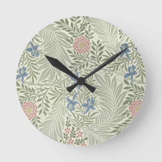 William Morris Ridderspoor Bloemig Behang Ronde Klok (Voorkant)