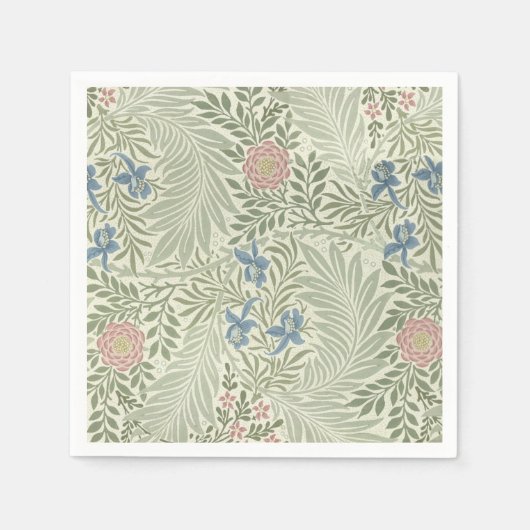 William Morris Ridderspoor Bloemig Behang Servetten (Voorkant)