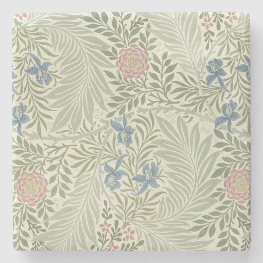 William Morris Ridderspoor Bloemig Behang Stenen Onderzetter (Voorkant)