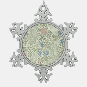 William Morris Ridderspoor Bloemig Behang Tin Sneeuwvlok Ornament