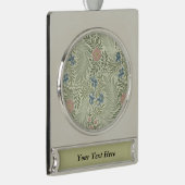 William Morris Ridderspoor Bloemig Behang Verzilverd Banner Ornament (Rechts)