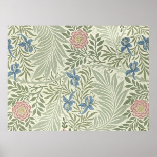 William Morris Ridderspoor Bloemig Behangpatroon Poster
