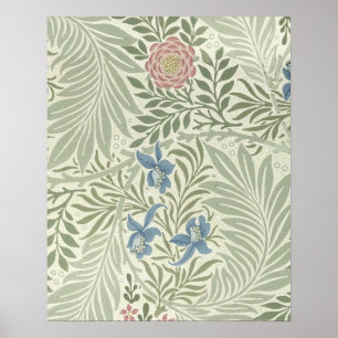 William Morris Ridderspoor Bloemig Behangpatroon Poster