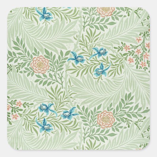 William Morris Ridderspoor Vierkante Sticker (Voorkant)