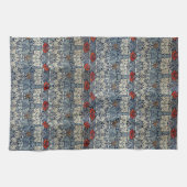 William Morris Rode Bloemen Tulp en Roos Theedoek (Horizontaal)