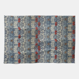 William Morris  Rode Bloemen Tulp en Roos Theedoek