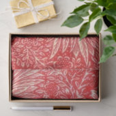 William Morris, rood, bloempatroon, art nouveau, c Tissuepapier (Geschenk)