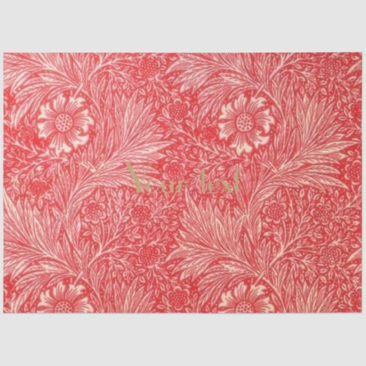 William Morris, rood, bloempatroon, art nouveau, c Tissuepapier (Voorkant)