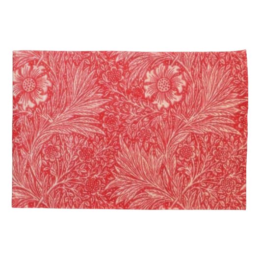 William Morris, rood, bloempatroon, Victoriaans, a Kussensloop (Achterkant)
