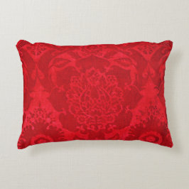 William Morris  rood gestempeld fluwelen patroon Accent Kussen