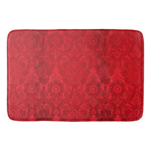 William Morris  rood gestempeld fluwelen patroon Badmat