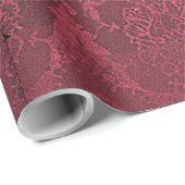 William Morris  rood gestempeld fluwelen patroon Cadeaupapier (Rol Hoek)