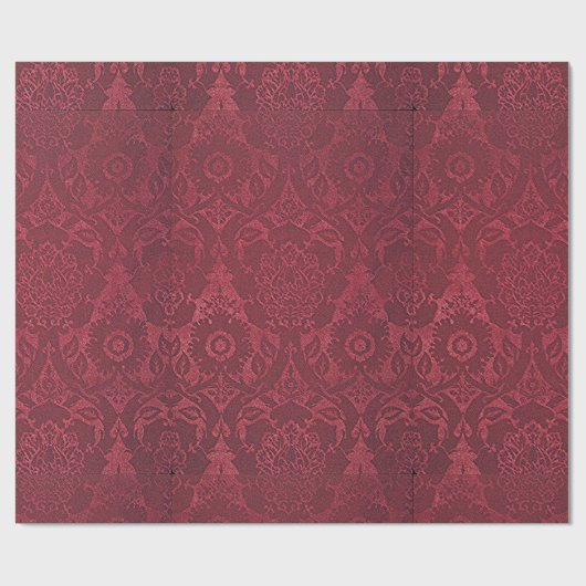 William Morris  rood gestempeld fluwelen patroon Cadeaupapier (Vlak)