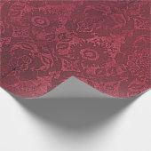 William Morris  rood gestempeld fluwelen patroon Cadeaupapier (Hoek)