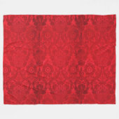 William Morris  rood gestempeld fluwelen patroon Fleece Deken (Voorkant (Horizontaal))