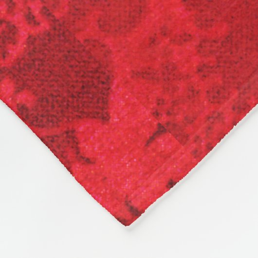 William Morris  rood gestempeld fluwelen patroon Fleece Deken (Hoek)