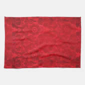 William Morris  rood gestempeld fluwelen patroon Theedoek (Horizontaal)