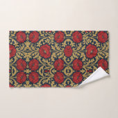 William Morris Rood Gouden Klaprozen Bloempatroon  Bad Handdoek (Handdoek)