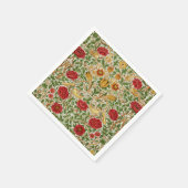 William Morris Roos & Birds Chintz Rood Servet (Hoek)