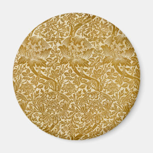 William Morris Roos en Distel Bloem Goud Magneet