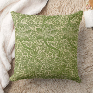 William Morris Roos en Distel Bloem Groen Kussen