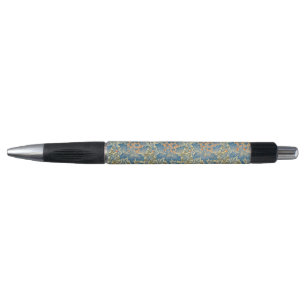 William Morris Roos en Distel Bloemmotief Blauw Pen