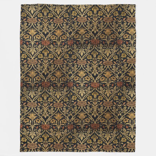  William Morris Roos en Lily Fleece Deken (Voorkant)