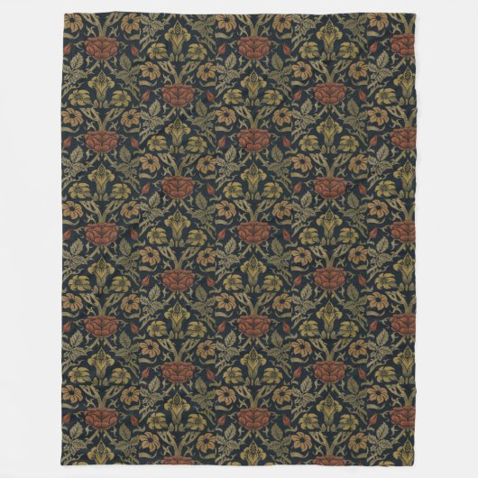  William Morris Roos en Lily Fleece Deken (Voorkant)