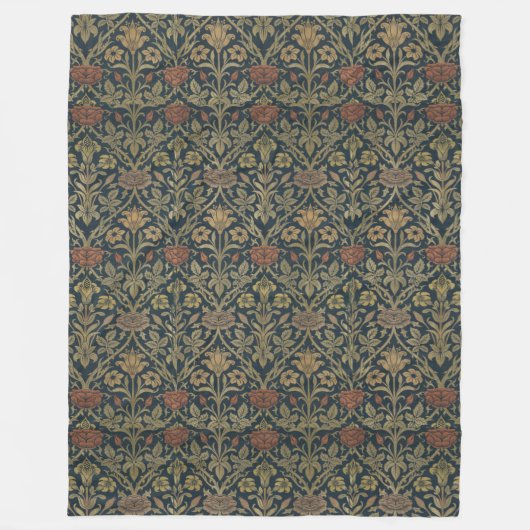  William Morris Roos en Lily Fleece Deken (Voorkant)