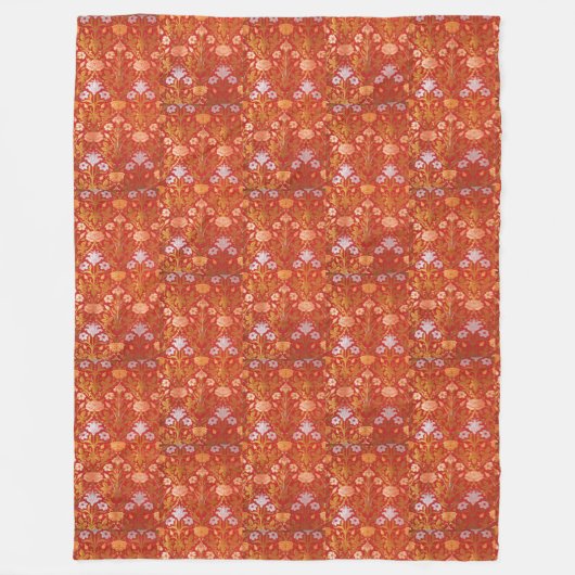  William Morris Roos en Lily Fleece Deken (Voorkant)