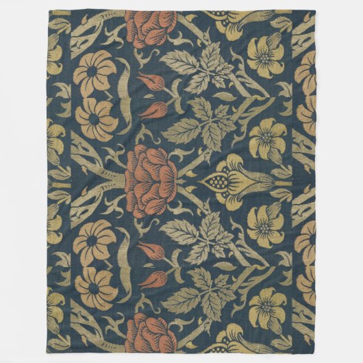  William Morris Roos en Lily Fleece Deken (Voorkant)