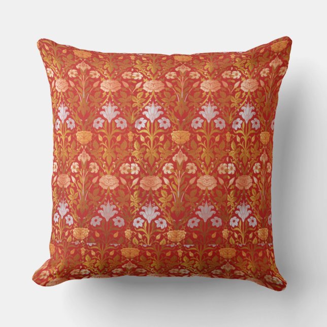  William Morris Roos en Lily Kussen (Voorkant)