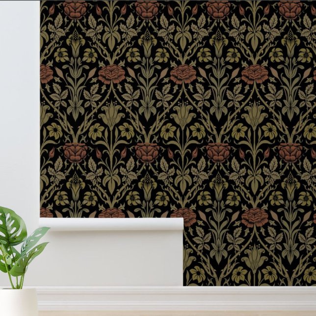 William Morris  Roos en Lily Pattern Behang (Creator heeft geüpload)