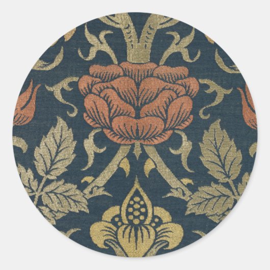 William Morris Roos en Lily Ronde Sticker (Voorkant)