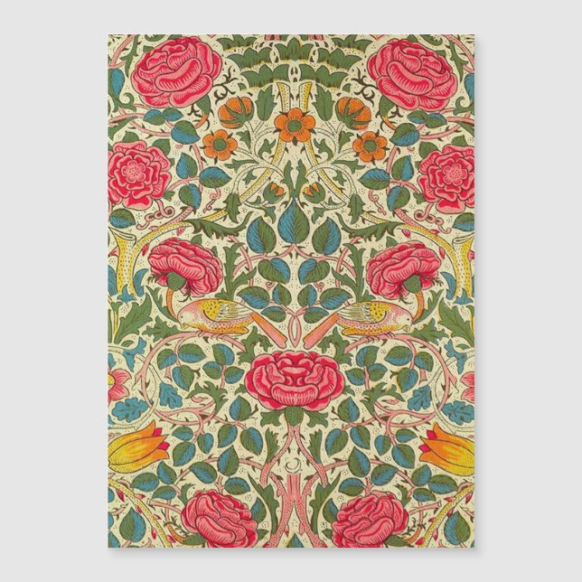 William Morris Roos Floral Chintz Pink (Voorkant)