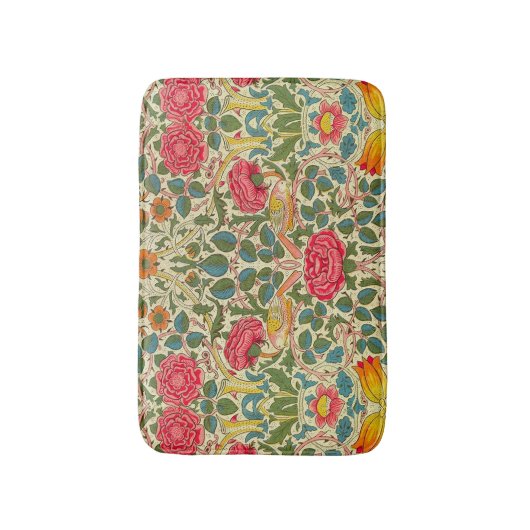 William Morris Roos Floral Chintz Pink Badmat (Voorkant Verticaal)