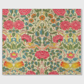 William Morris Roos Floral Chintz Pink Cadeaupapier (Vlak)