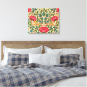 William Morris Roos Floral Chintz Pink Canvas Afdruk (Insitu (Slaapkamer))