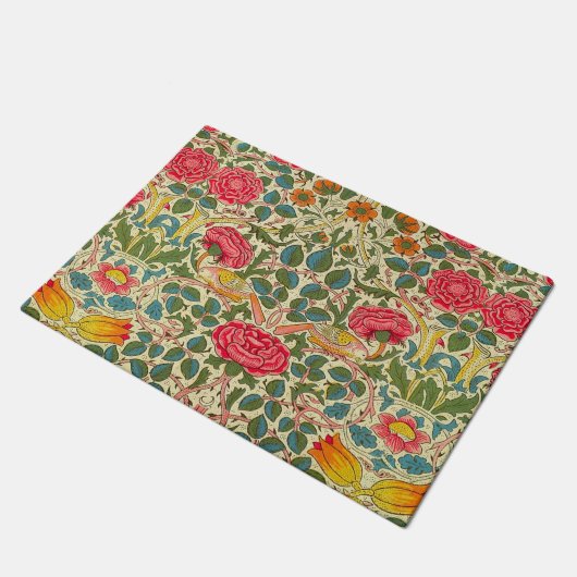 William Morris Roos Floral Chintz Pink Deurmat (Schuin)