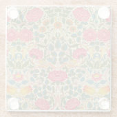 William Morris Roos Floral Chintz Pink Glazen Onderzetter (Achterkant)