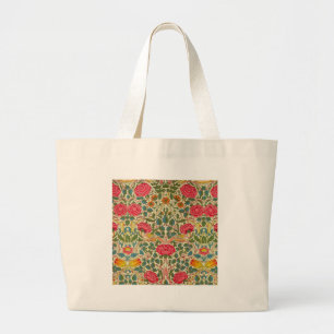 William Morris Roos Floral Chintz Pink Grote Tote Bag