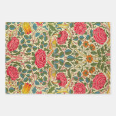 William Morris Roos Floral Chintz Pink Inpakpapier Vel (Voorkant)