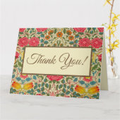 William Morris Roos Floral Chintz Pink Kaart (Gele Bloem)
