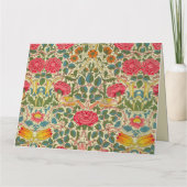 William Morris Roos Floral Chintz Pink Kaart (Achterkant)