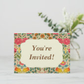 William Morris Roos Floral Chintz Pink Kaart (Staand voorkant)