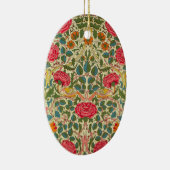 William Morris Roos Floral Chintz Pink Keramisch Ornament (Rechts)